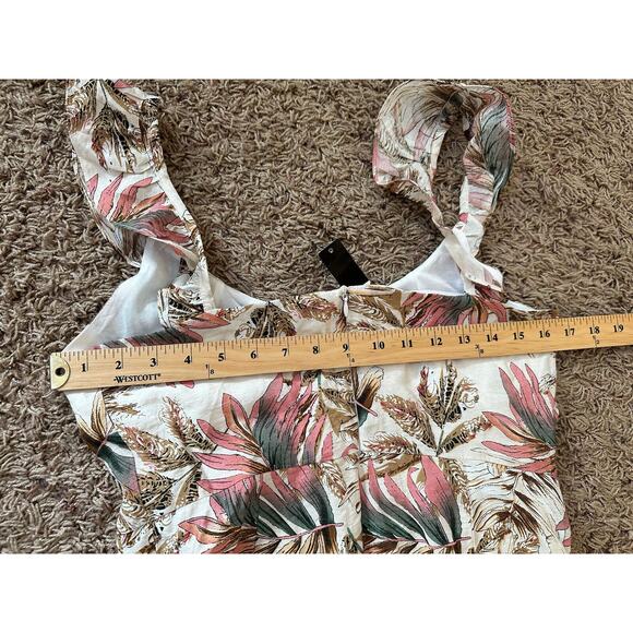 Coco Cabana Sleeveless Flutter Sleeve Leaf Shift Dress Size Large NWT - Picture 9 of 10